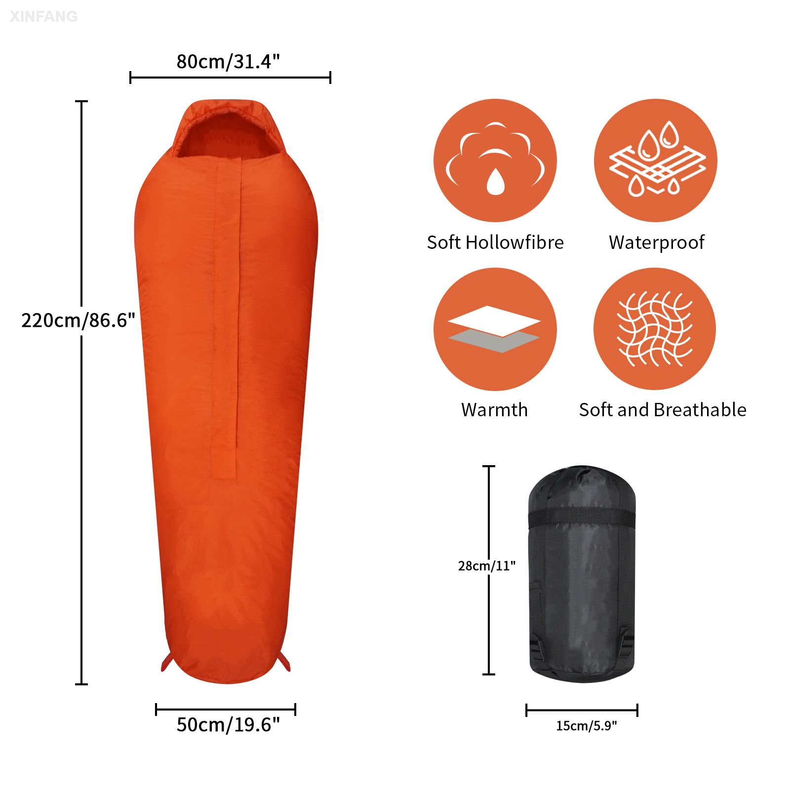 Camping Sleeping Bag for Warm Weather Seasons with Compression Sack - Protable,Lightweight and Waterproof Sleeping bag for Camping,Hiking and Backpacking