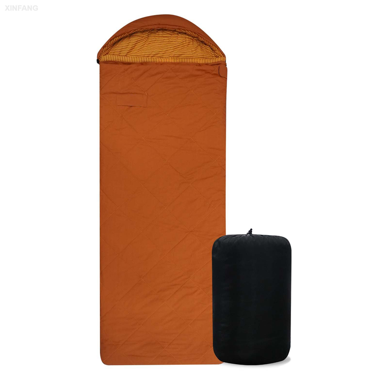 Cotton Sleeping Bag for adult Cold Weather&Warm Extra Large with Carry Bag and Detachable Hood for Camping,Travel and Backpacking