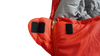 Orange close-fitting mummy sleeping bag